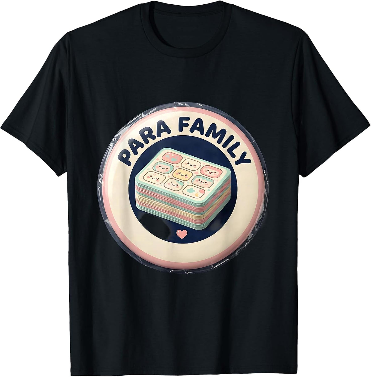 Men's Para Family Cute Kawaii School Paraeducator Appreciation T-Shirt - Black