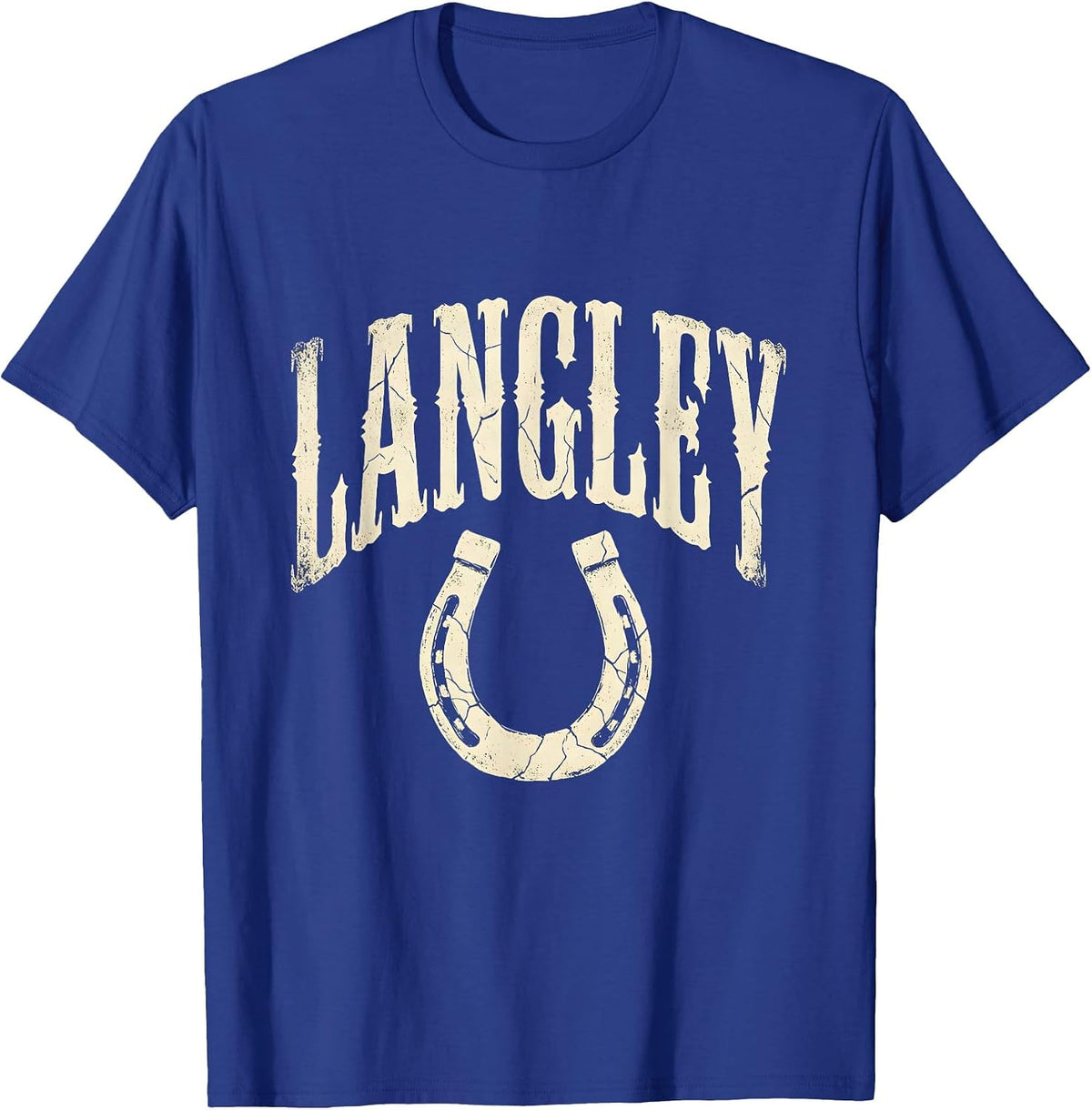 Men's LANGLEY Boho Western Mono Surname Gift T-Shirt - Royal Blue