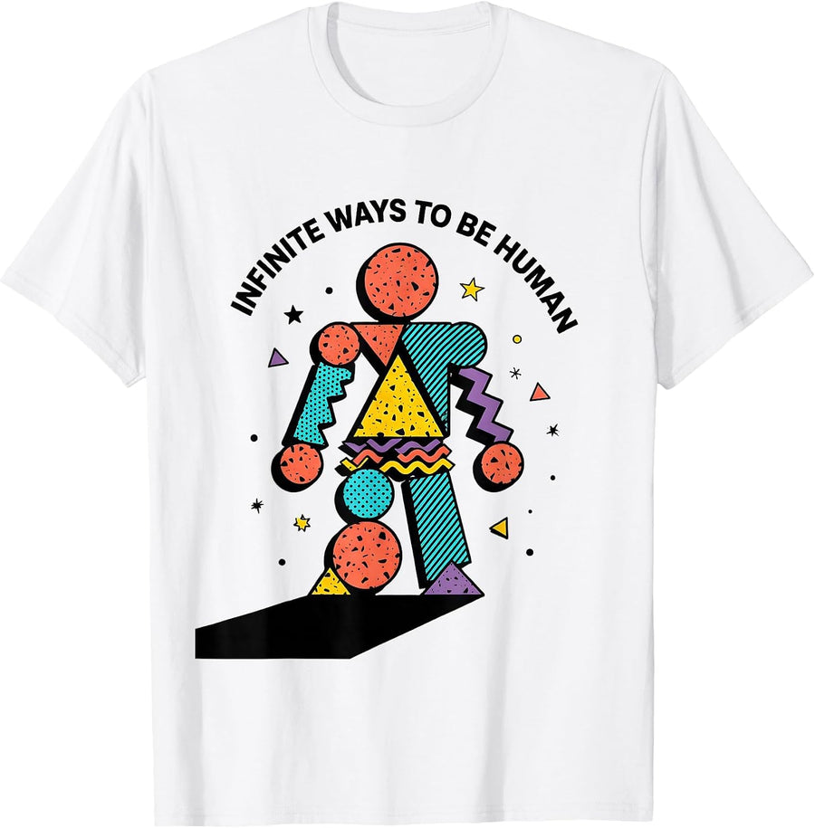 Men's Infinite Ways to Be Human Autism Awareness Design T-Shirt - White