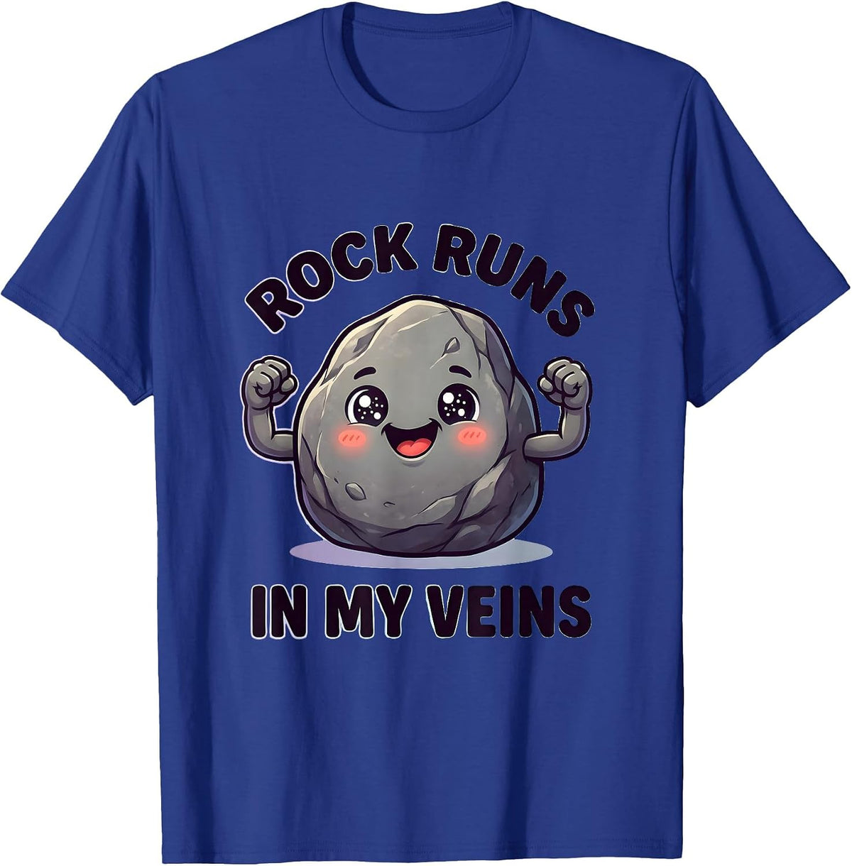 Rock Runs In My Veins Music Lover Design T-Shirt - Royal Blue