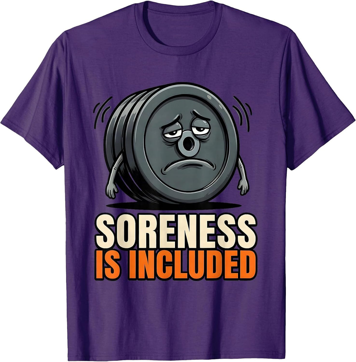 Men's Soreness Is Included Funny Gym Meme Weightlifting Humor T-Shirt - Purple