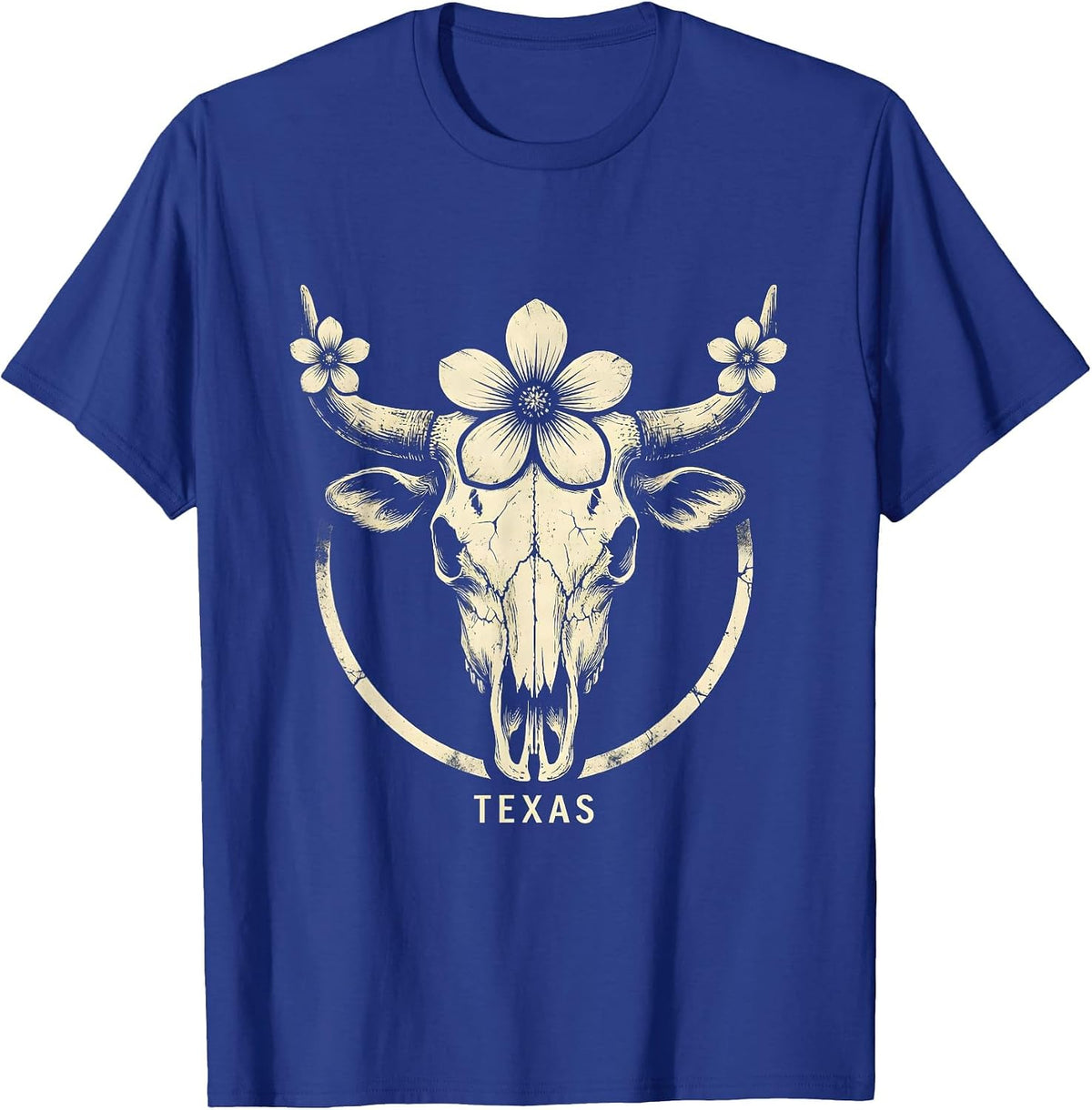 Texas Boho Western State Pride Cowgirl Aesthetic T-Shirt - Royal Blue