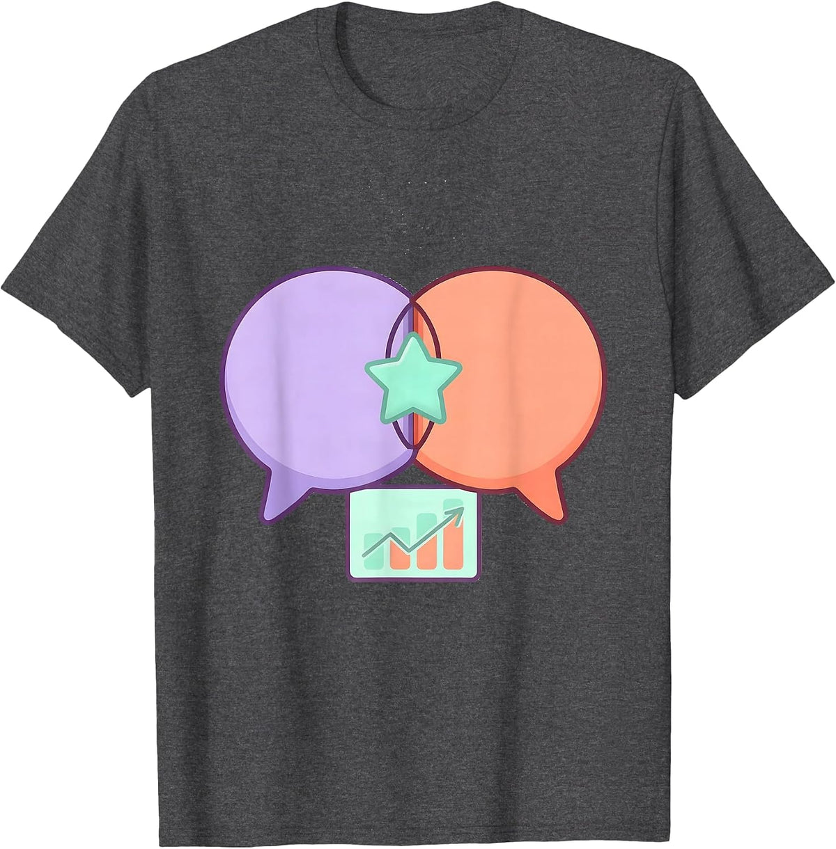 Men's Rounded Speech Bubbles ABA RBT Therapist Team Pride T-Shirt - Dark Heather Grey