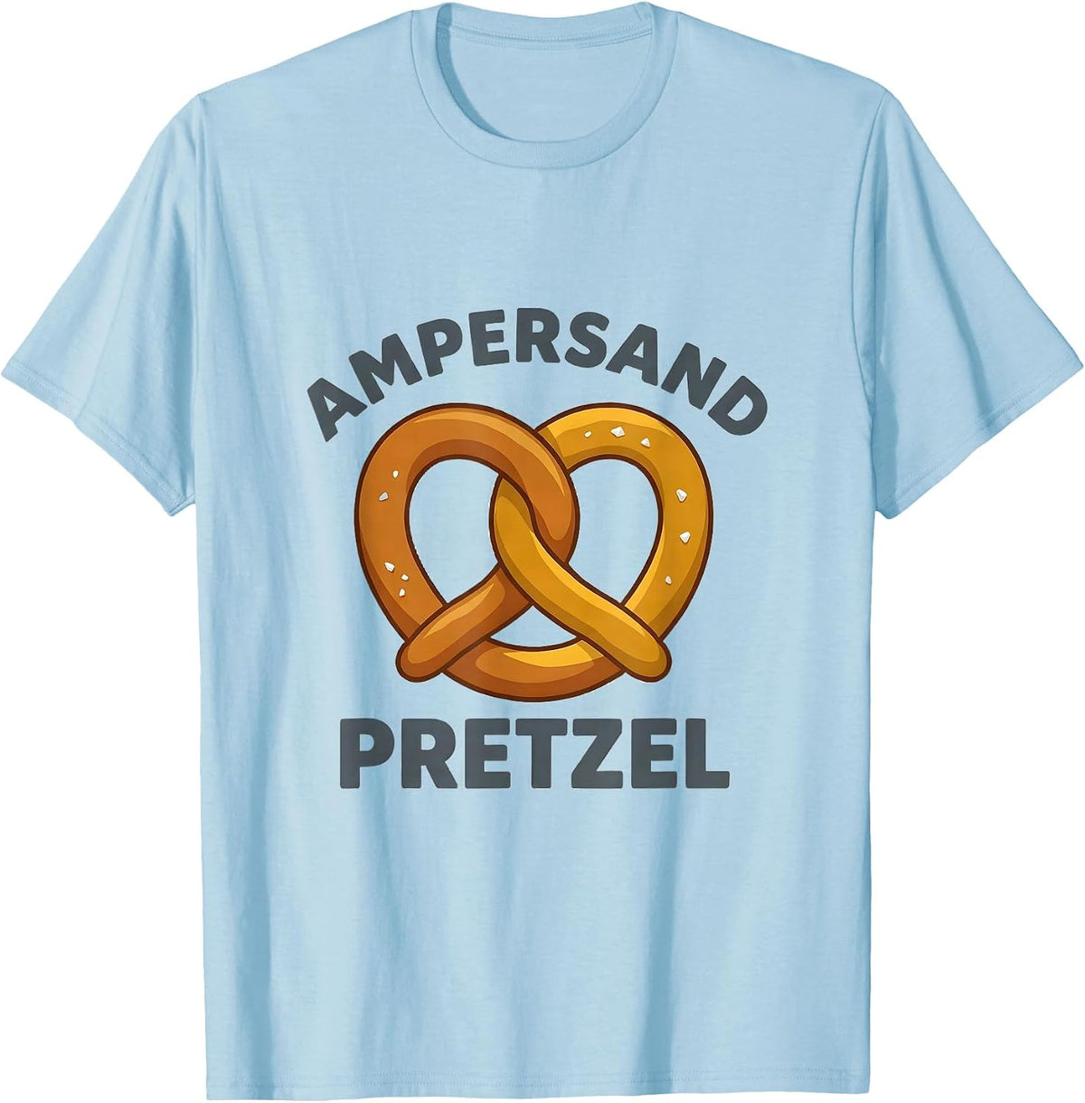 Men's Ampersand Pretzel Funny Grammar Teacher English Pun Humor T-Shirt - Baby Blue