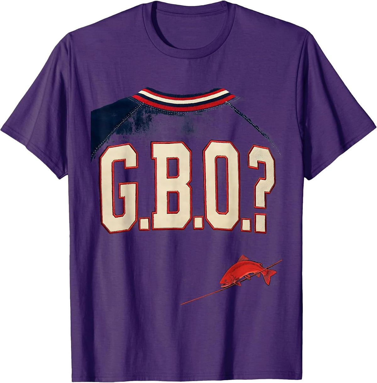 G.B.O.? Funny Fishing Humor Trout Angler Gift for Boys Kids T-Shirt - Purple