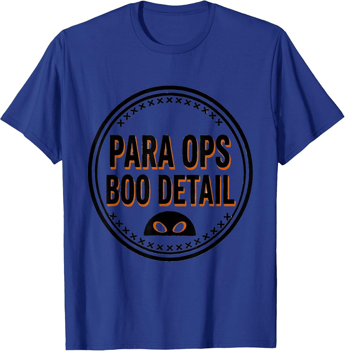 Men's Para Ops Boo Detail Funny Paraeducator Halloween Ghost T-Shirt - Royal Blue
