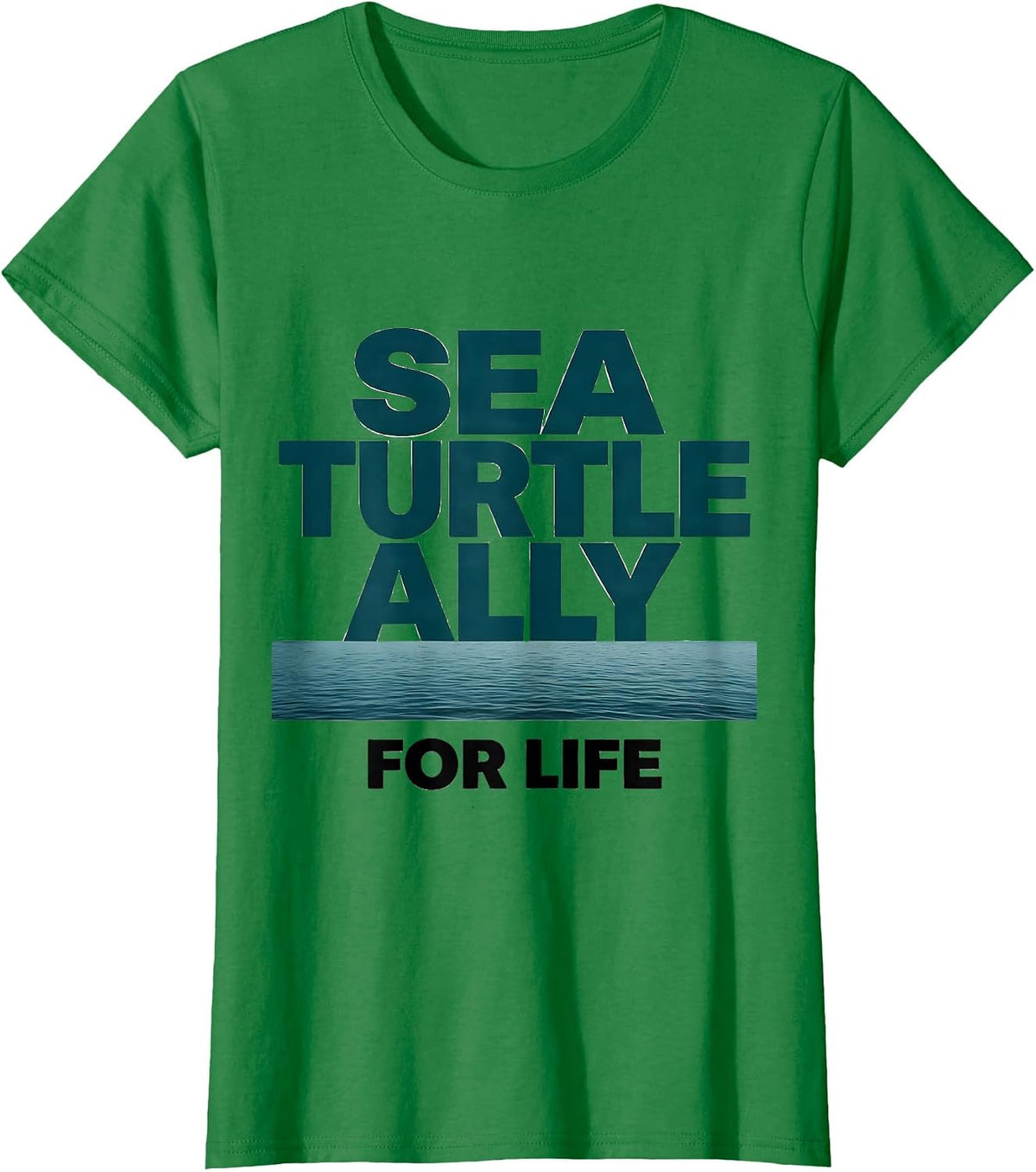 Women's Sea Turtle Ally For Life Beach Souvenir Tropical Vacation T-Shirt - Kelly Green