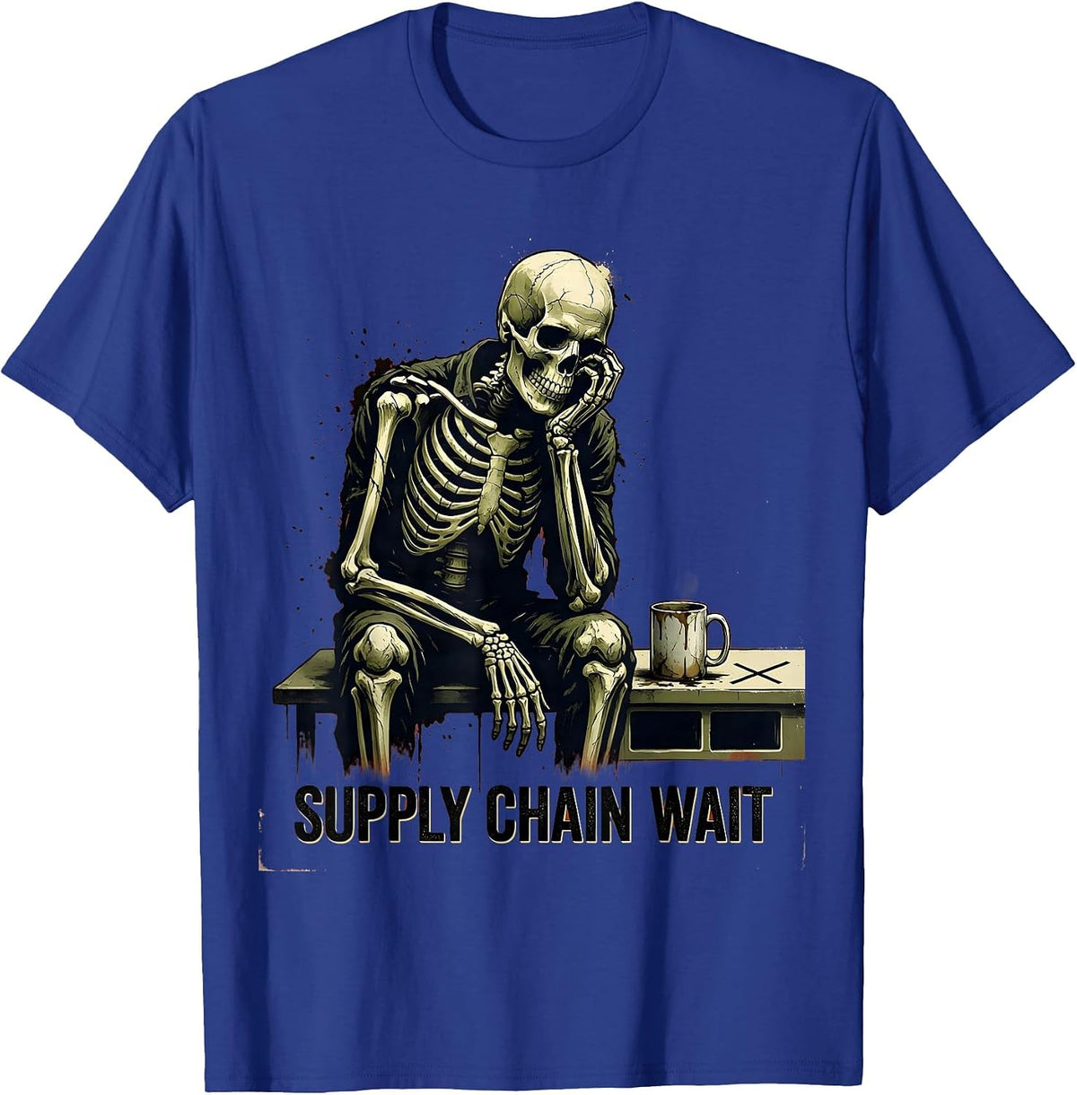 Supply Chain Wait Distressed Auto Mechanic Men Auto T-Shirt - Royal Blue