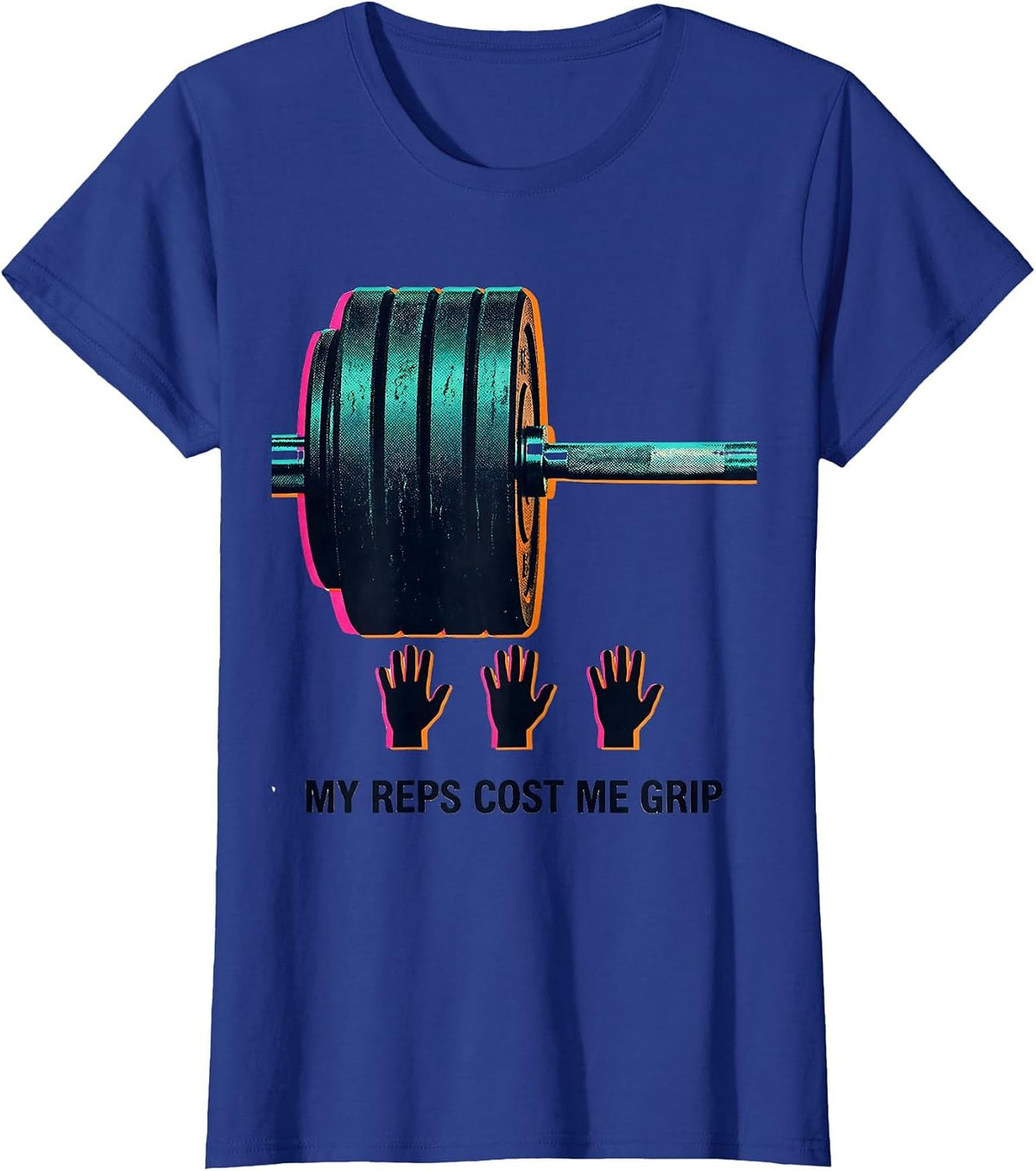 Women's My Reps Cost Me Grip Funny Gym Workout Weightlifting Humor T-Shirt - Royal Blue