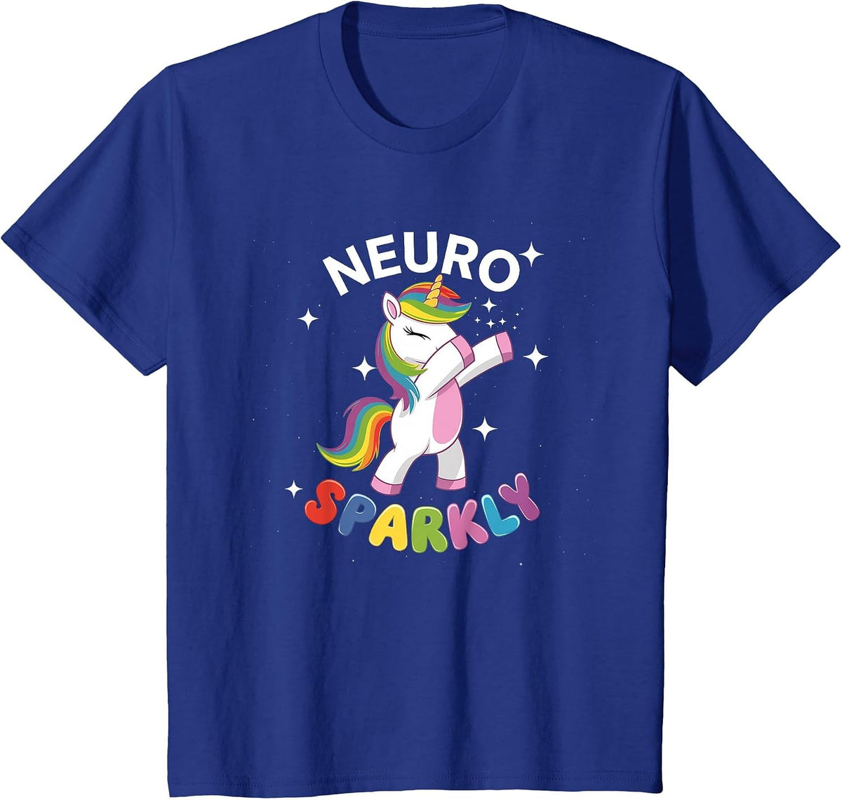 Neurodivergent Neurosparkly Neurodivergence Unicorn ADHD ASD T-Shirt - Royal Blue