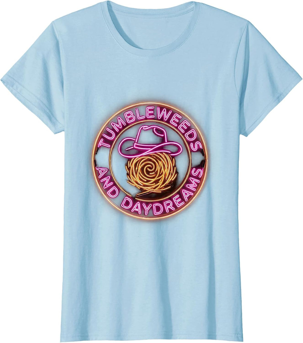 Tumbleweeds and Daydreams Girls Western Design T-Shirt - Baby Blue