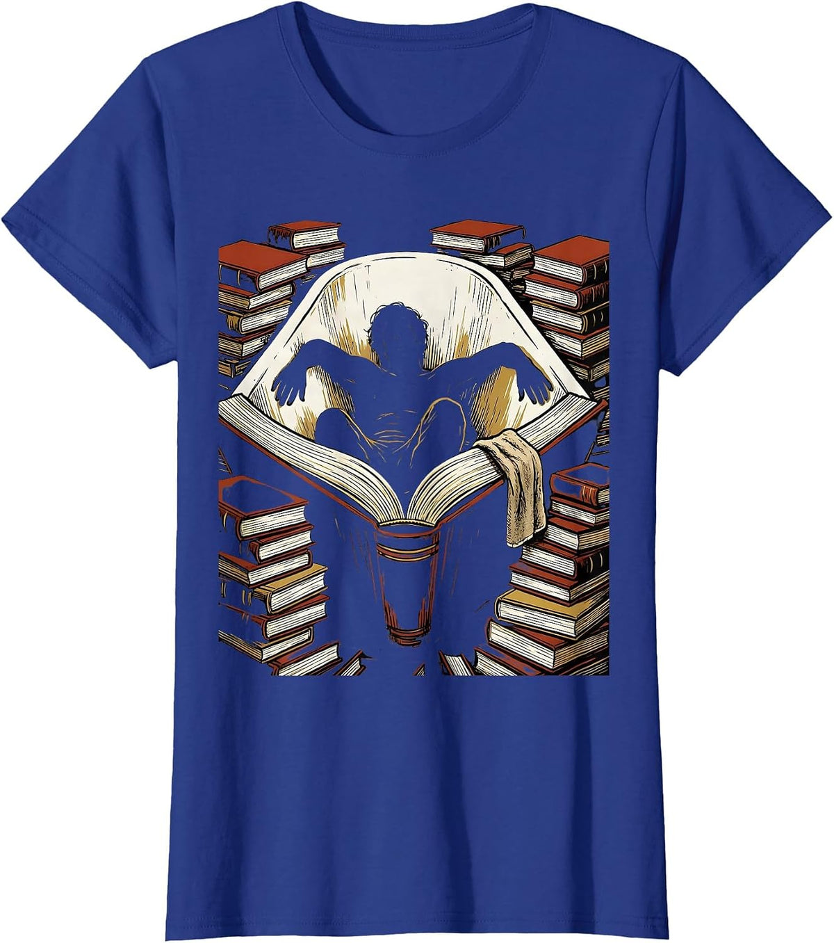 Women's Reading Tub Bookworm Reader Gift Humor T-Shirt - Royal Blue