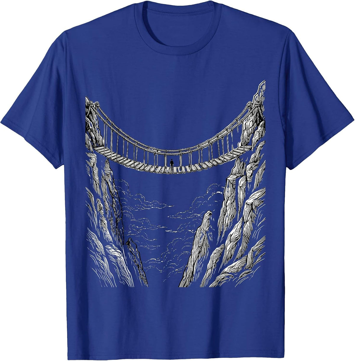 Men's School Counselor Rope Bridge Mountain Graphic T-Shirt - Royal Blue