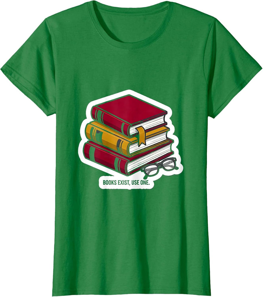 Women's Books Exist, Use One Funny English Teacher Reading Humor T-Shirt - Kelly Green