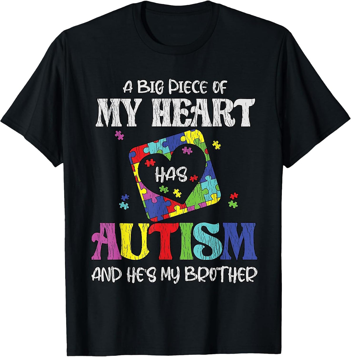 My Brother is Awesome Sister Autistic Kids Autism Awareness T-Shirt - Black