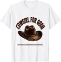 Men's Cowgirl For Good Distressed Western Rodeo Identity Pride T-Shirt - White