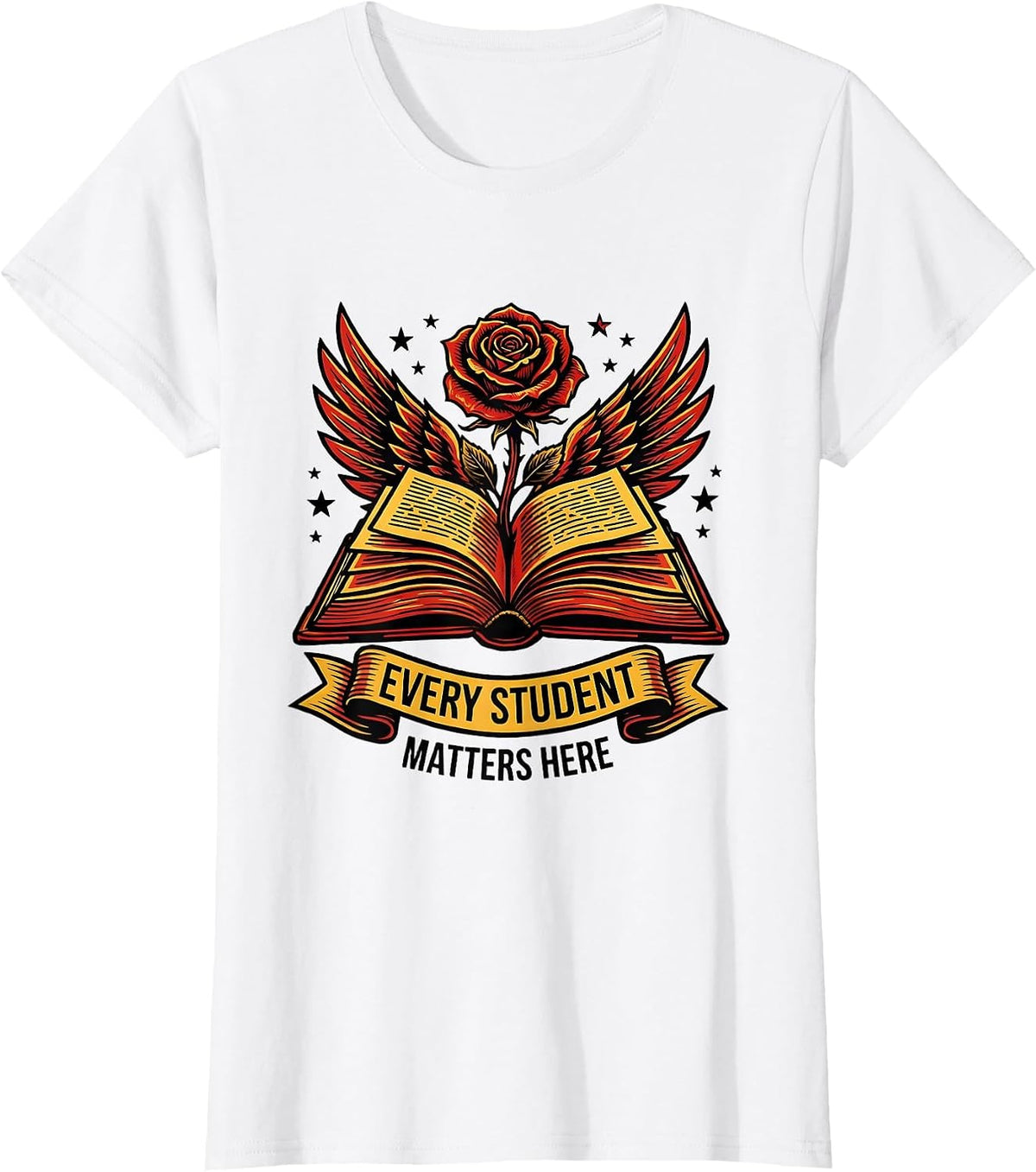 Women's Every Student Matters Here School Counselor Design T-Shirt - White