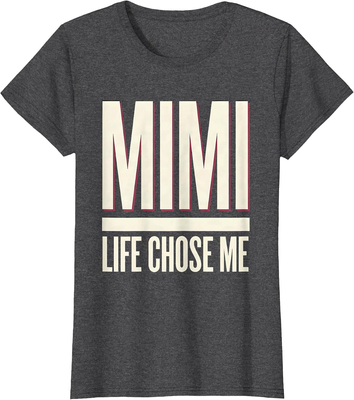 Women's Mimi Life Chose Me Proud Grandma Design T-Shirt - Dark Heather Grey