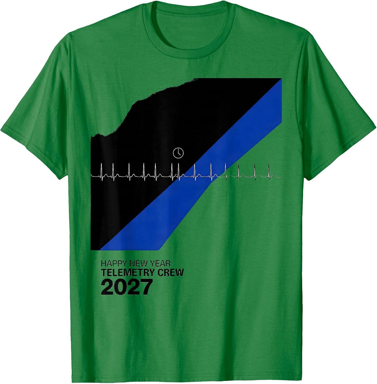 Men's Happy New Year, Telemetry Crew 2027 Nurse New Year Shift T-Shirt - Kelly Green