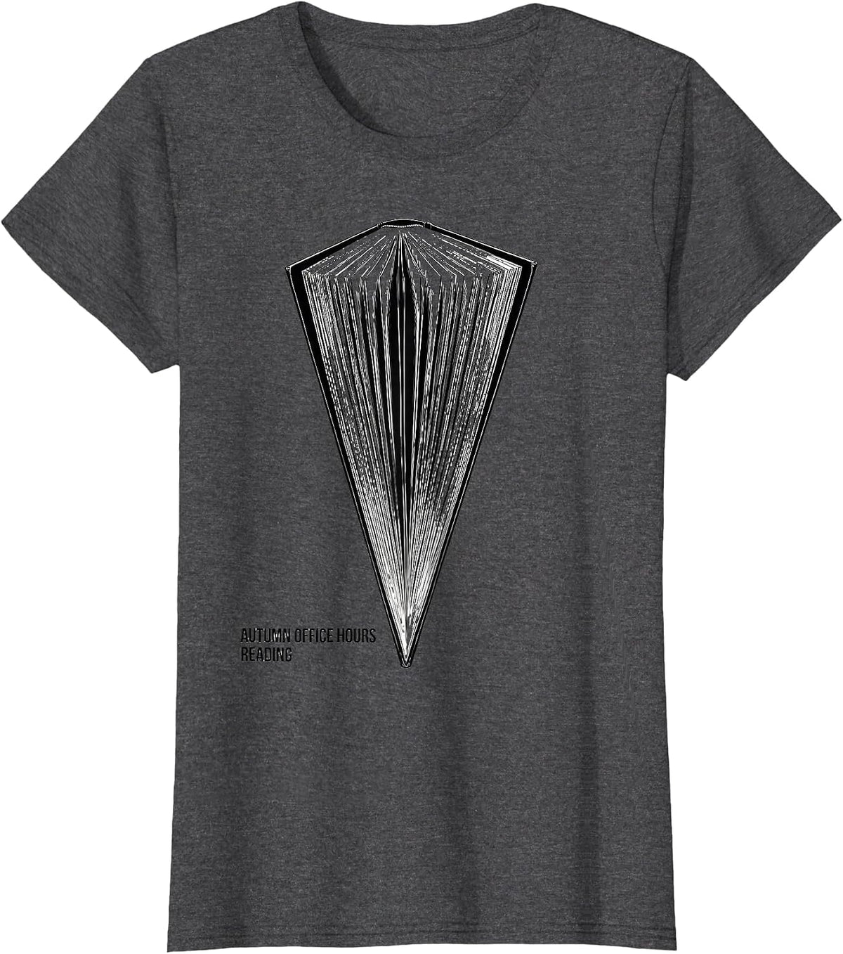 Women's Autumn Office Hours Reading Cozy Fall Bookworm Autumn T-Shirt - Dark Heather Grey