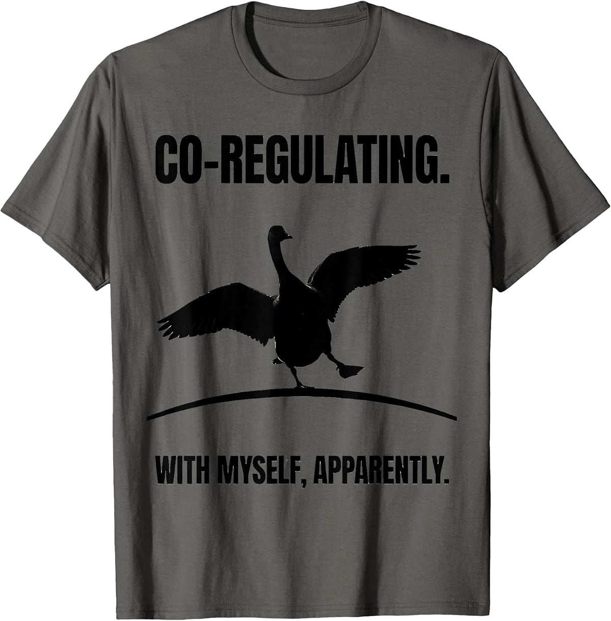 Co-Regulating. With Myself, Apparently. Funny Mental Health T-Shirt - Asphalt Grey