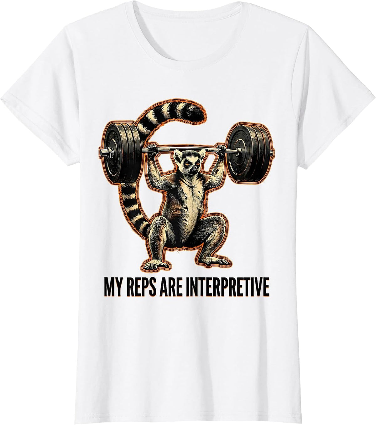 Women's My Reps Are Interpretive Funny Gym Weightlifting Workout T-Shirt - White