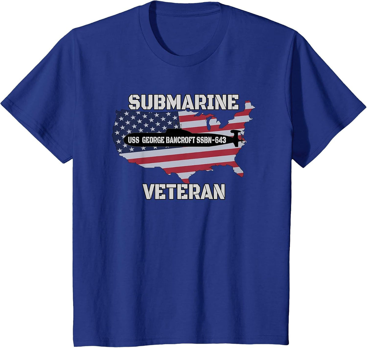 USS Bancroft SSBN-643 Submarine Veterans Day Father Grandpa T-Shirt - Royal Blue