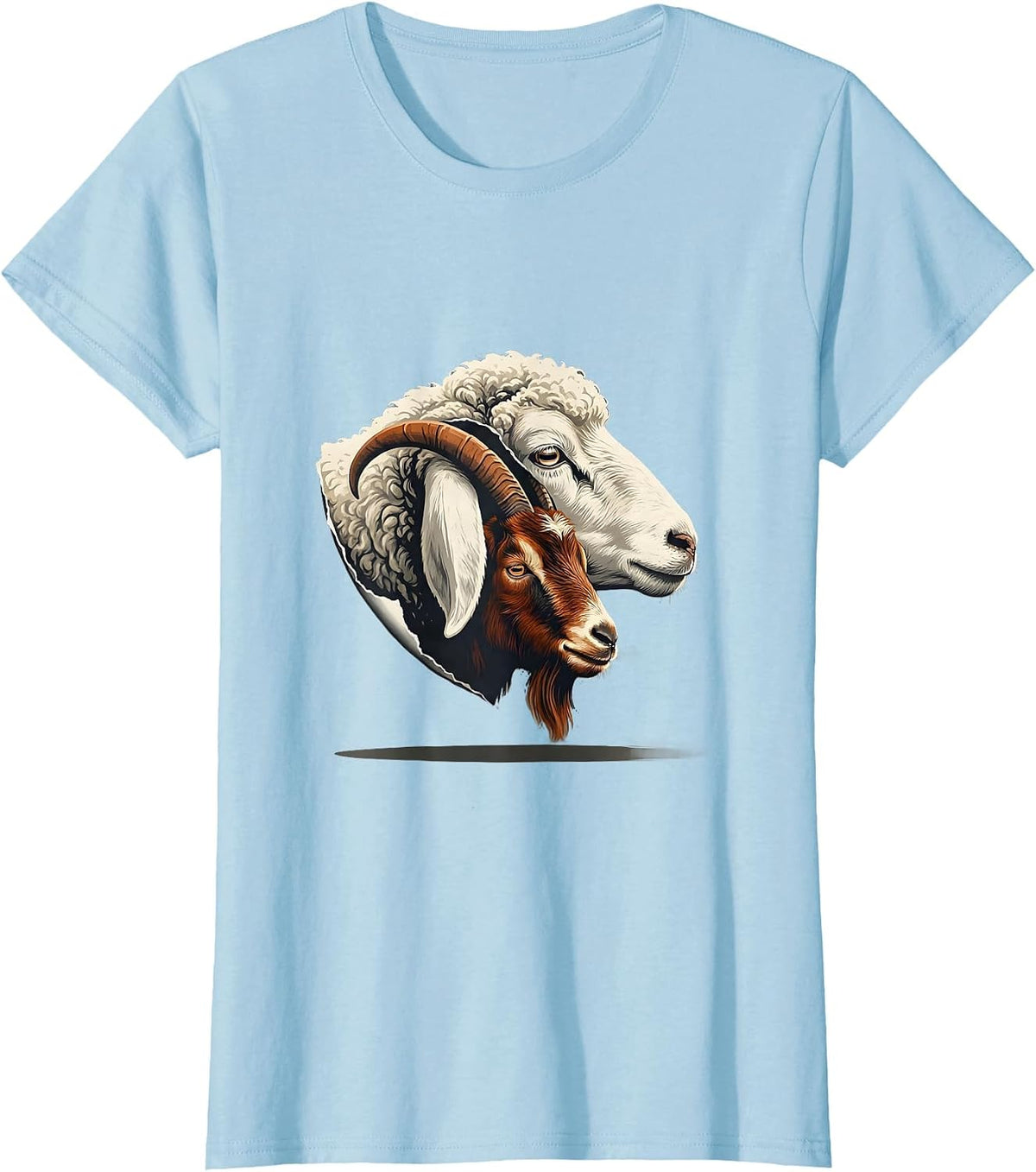 Black Sheep And Crazy Goat Farm Humor Editorial Concept T-Shirt - Baby Blue