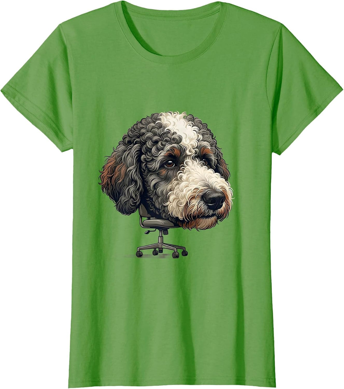 Women's Bernedoodle Editorial Humor Dog Owner T-Shirt - Grass Green