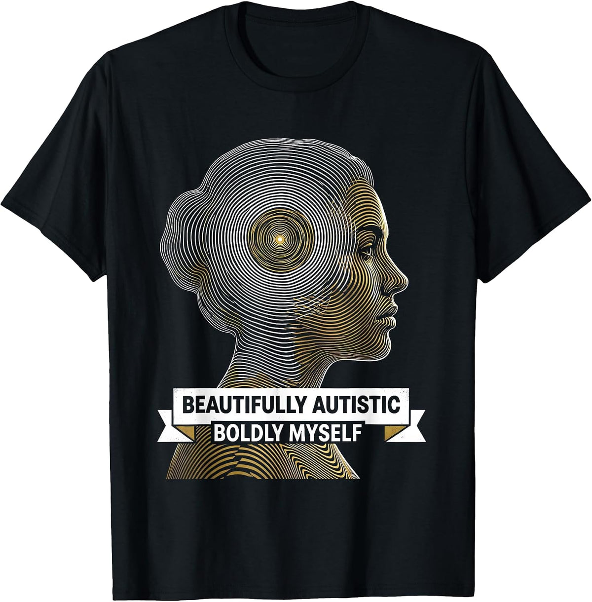 Men's Beautifully Autistic Boldly Myself Autism Design T-Shirt - Black