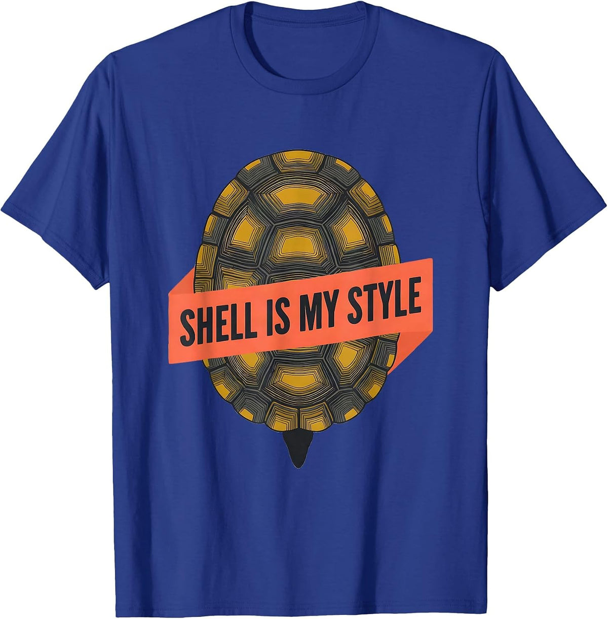 Shell Is My Style Midcentury Modern Turtle Lover Casual T-Shirt - Royal Blue