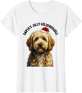 Women's Santa's Jolly Goldendoodle Cute Goldendoodle Dog Christmas T-Shirt - White
