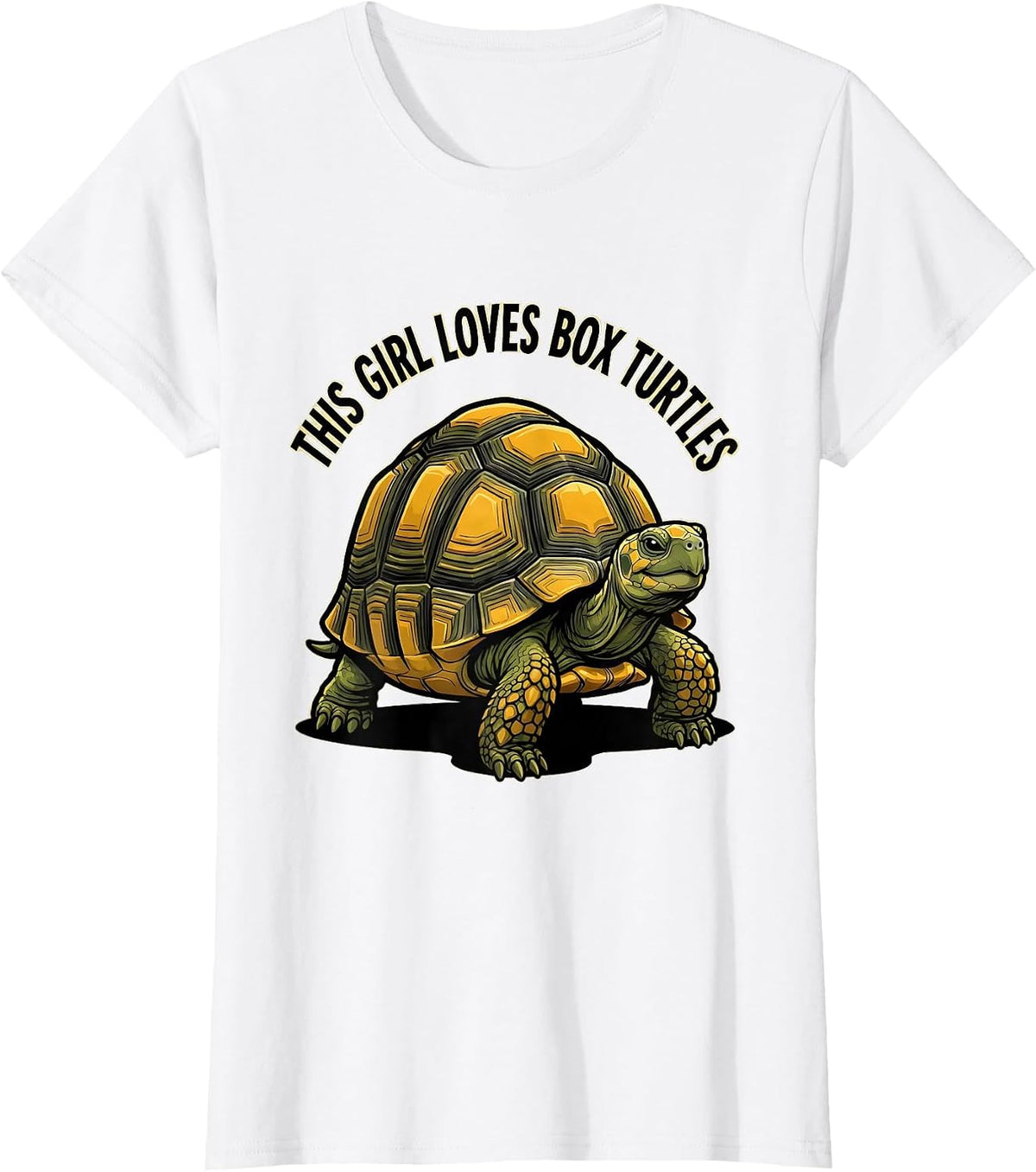 Women's This Girl Loves Box Turtles Cartoon Turtle Lover Gift T-Shirt - White