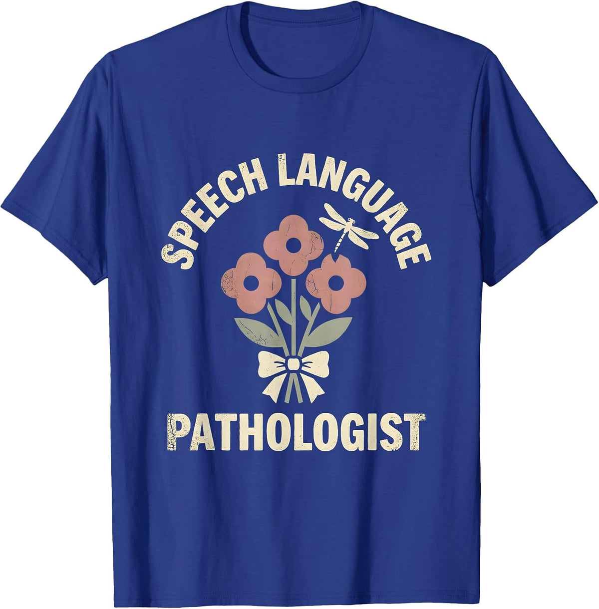 Men's Speech Language Pathologist Floral Boho SLP Professional T-Shirt - Royal Blue