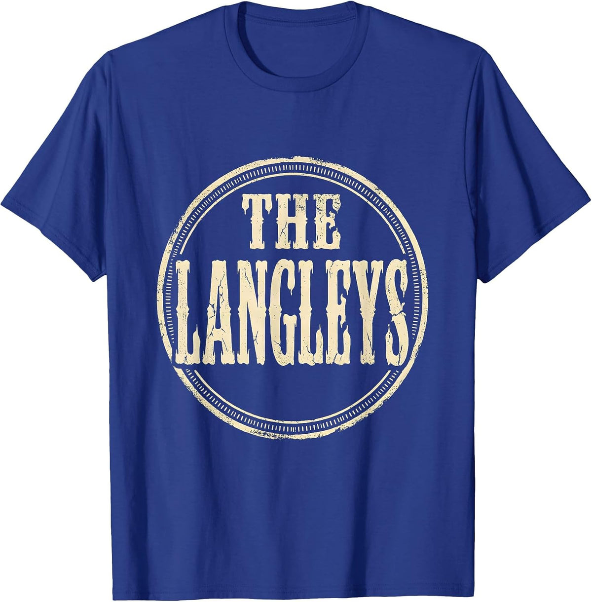 THE LANGLEYS Boho Western Mono Vintage Surname Gift T-Shirt - Royal Blue