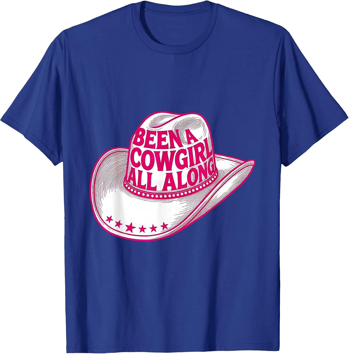 Men's Been A Cowgirl All Along Vintage Western Cowgirl Retro Rodeo T-Shirt - Royal Blue