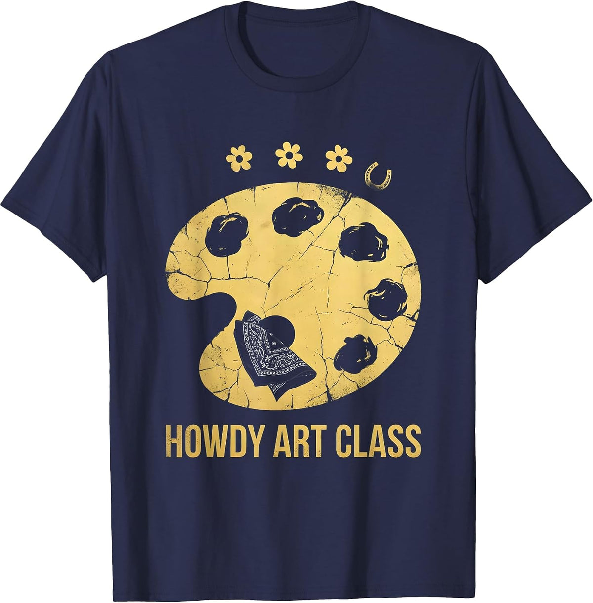 Howdy Art Class Boho Western Grade-Level Teacher T-Shirt - Navy Blue