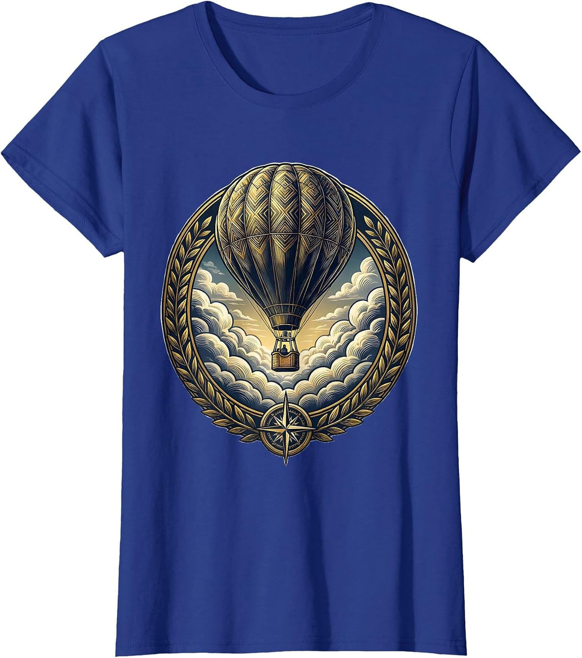 Women's School Counselor Hot Air Balloon Above Clouds T-Shirt - Royal Blue