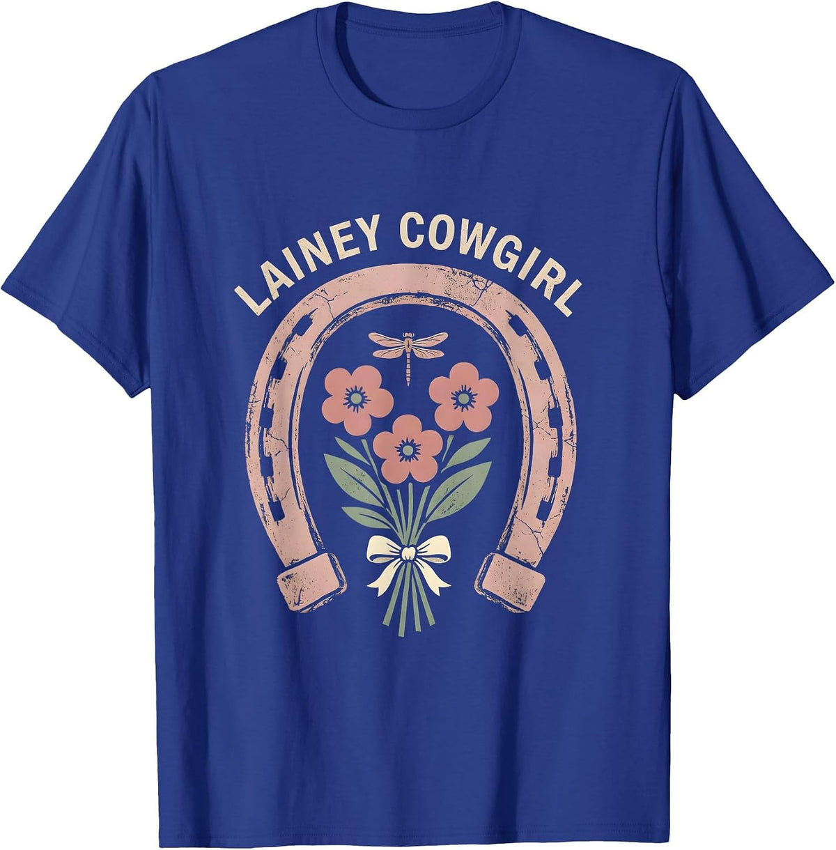 Men's Lainey Cowgirl Floral Boho Western Name Gift for Girls T-Shirt - Royal Blue