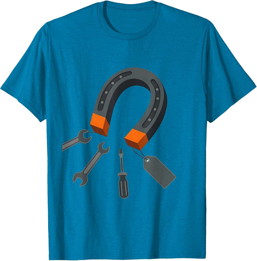 Mechanic Tools Magnet Garage Humor Auto Repair Gift T-Shirt - Sapphire Blue