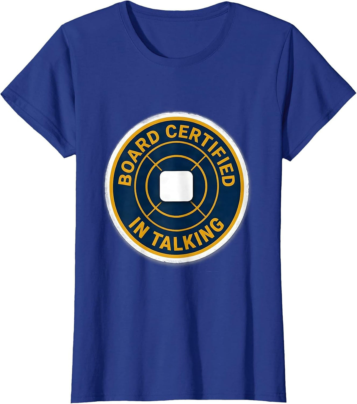 Women's Board Certified In Talking Retro Floral Speech Language T-Shirt - Royal Blue