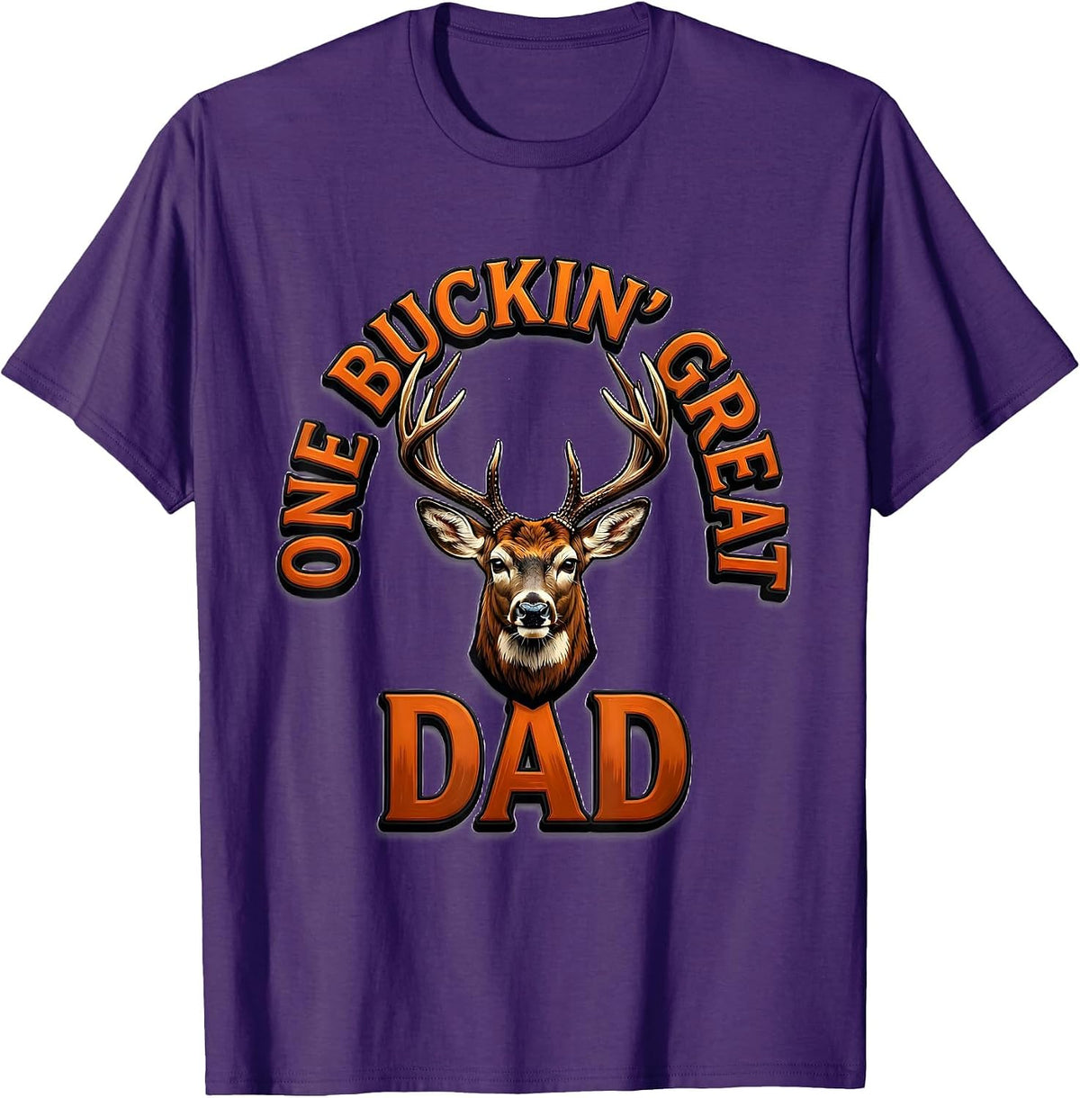 One Buckin' Great Dad Funny Deer Hunting Dad Joke Fitness T-Shirt - Purple