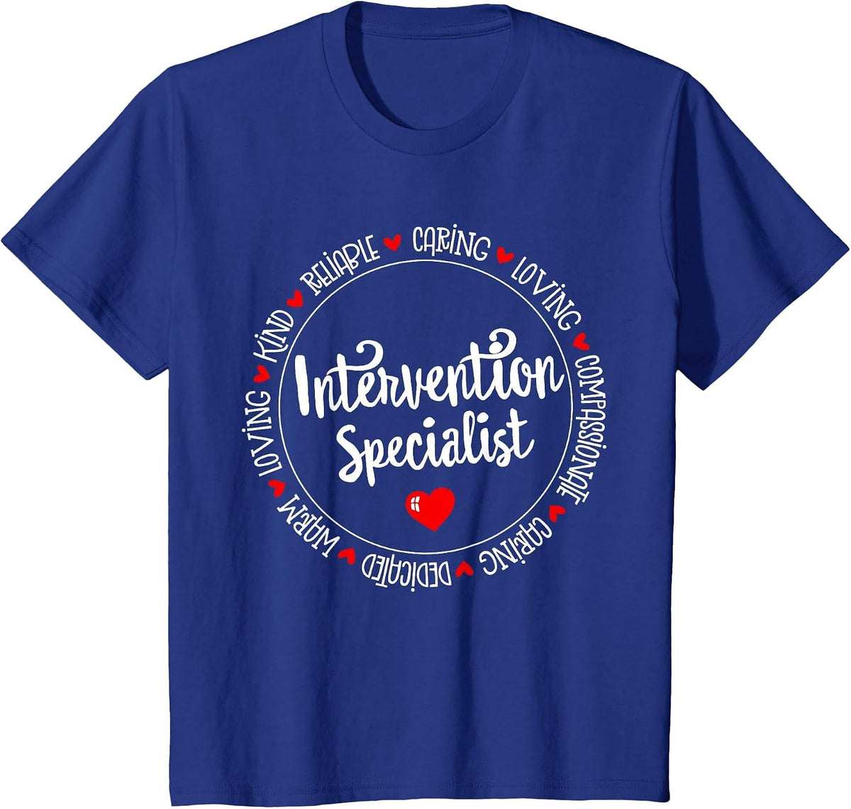 School Support Team Reading Teacher Intervention Specialist T-Shirt - Royal Blue