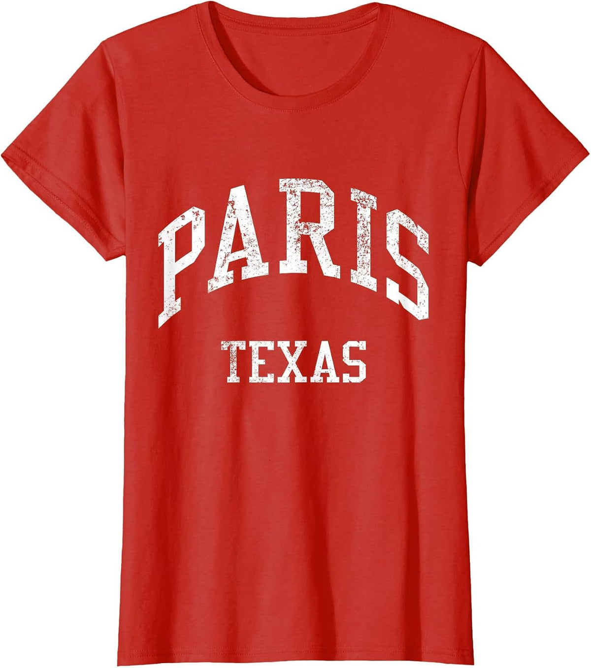 Paris Texas Retro 70s College Sports Style T-Shirt - Red