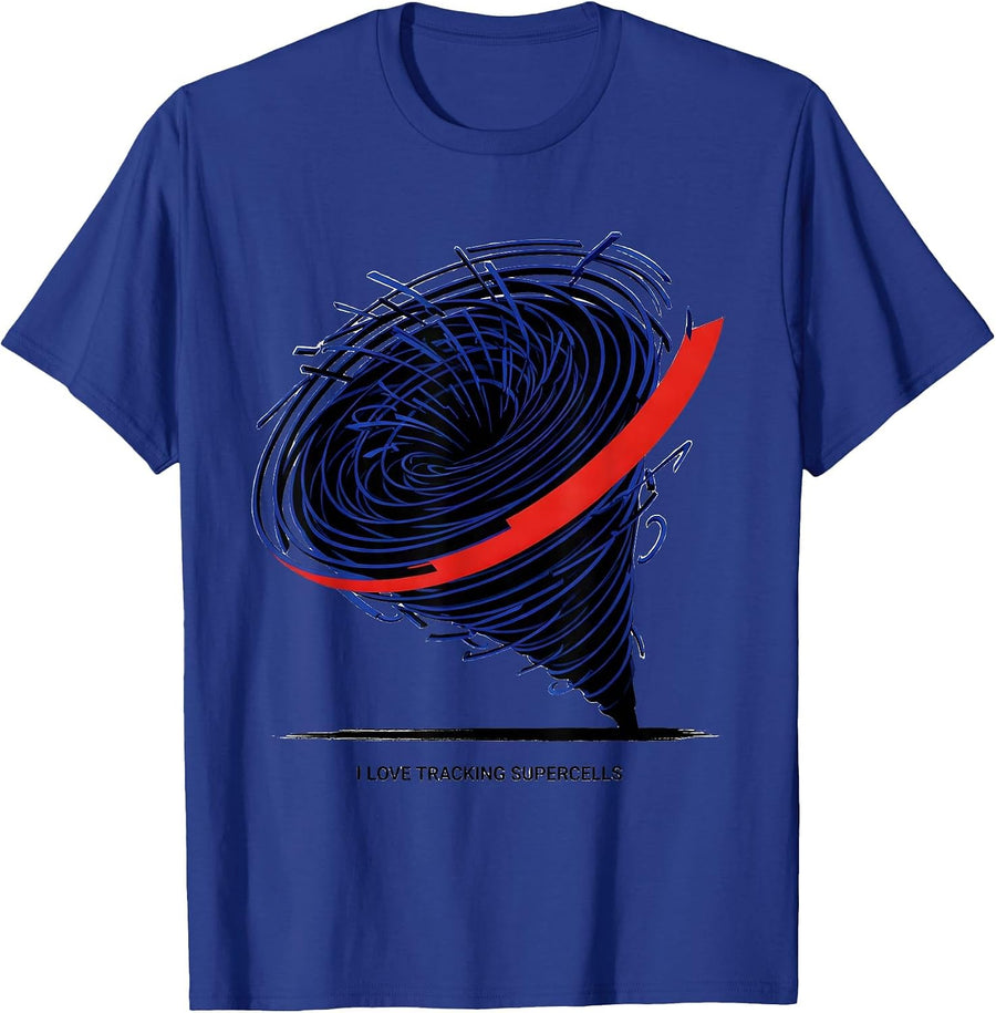 I Love Tracking Supercells Futurist Dynamism Storm Chaser T-Shirt - Royal Blue