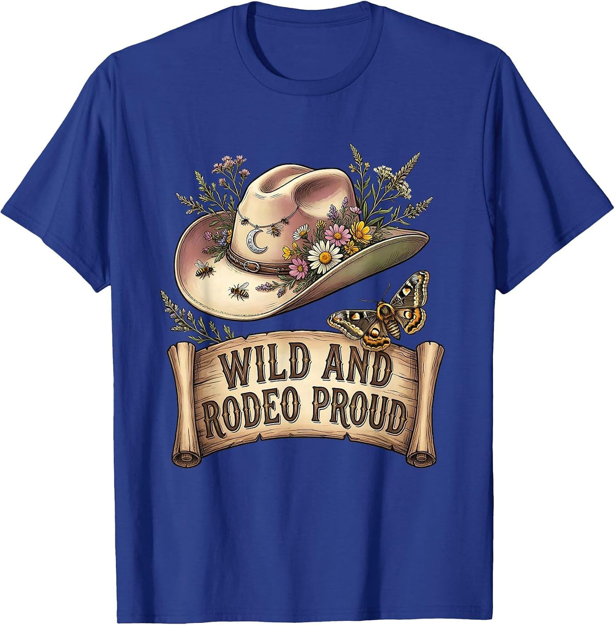 Men's Wild and Rodeo Proud Western Cowgirl Design T-Shirt - Royal Blue