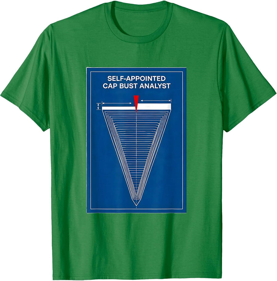Men's Self-Appointed Cap Bust Analyst Technical Blueprint Storm T-Shirt - Kelly Green