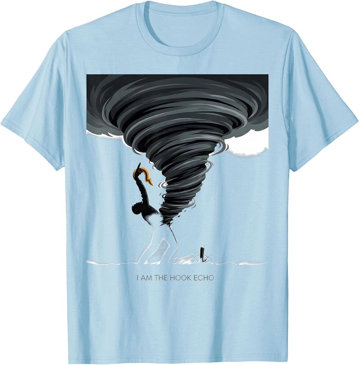 Men's I Am The Hook Echo Editorial Conceptual Storm Chaser T-Shirt - Baby Blue