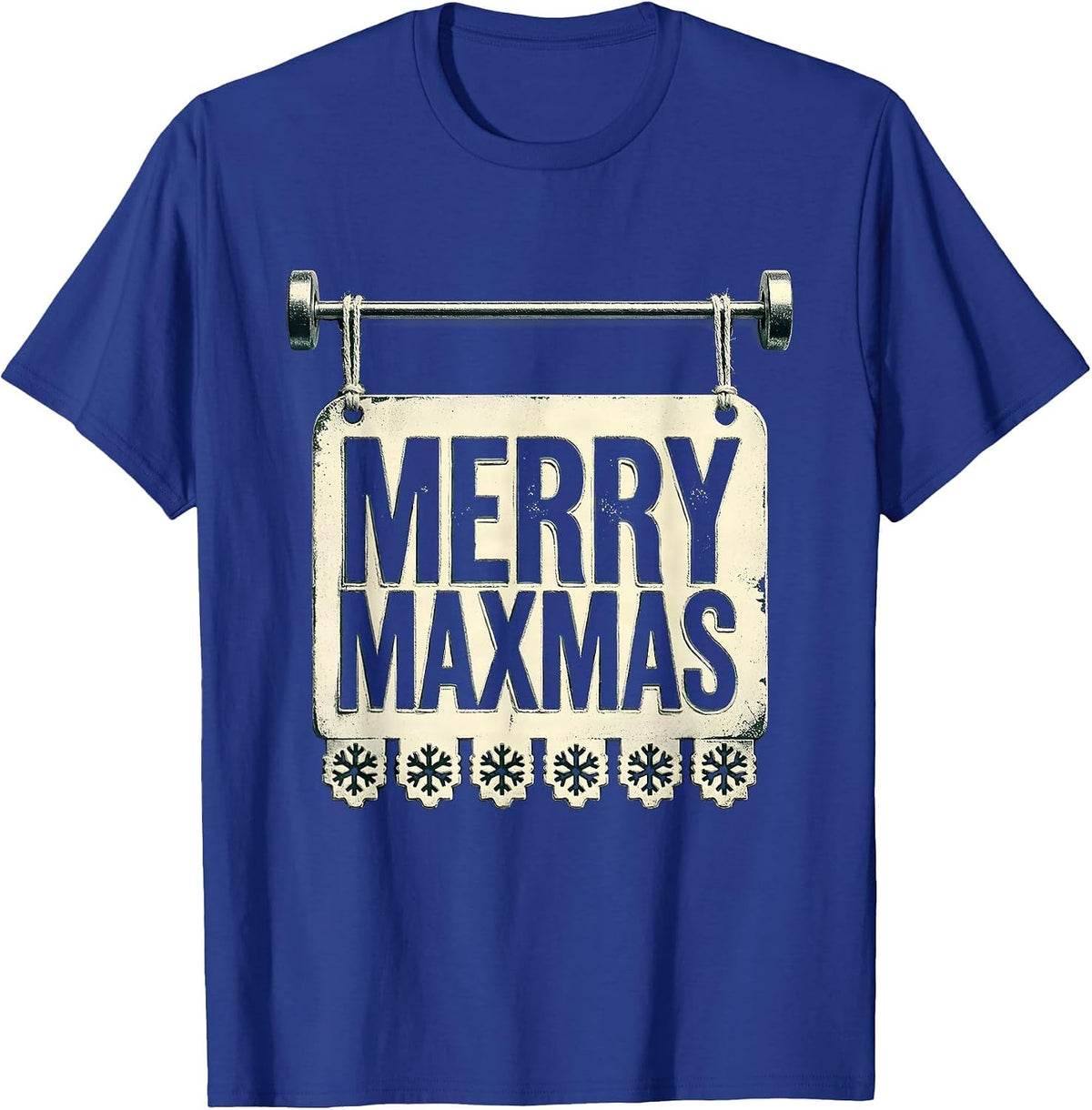 Men's Merry Maxmas Funny Christmas Gym Workout Fitness Gift T-Shirt - Royal Blue