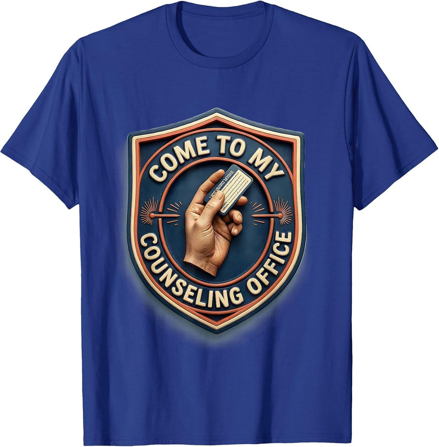 Come To My Counseling Office Groovy Retro School Counselor T-Shirt - Royal Blue
